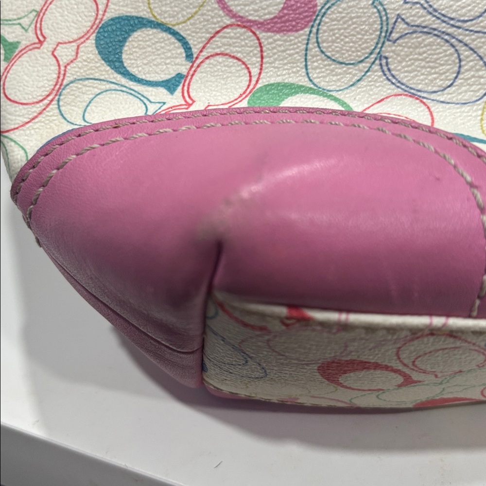 Coach Multicolor Tote with Pink Trim - Picture 5 of 5